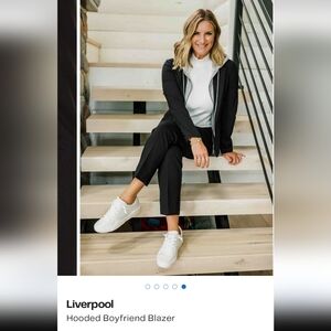 [LIVERPOOL] NEW WITH TAGS, WOMENS green w/ gray size XL  hooded blazer coat.